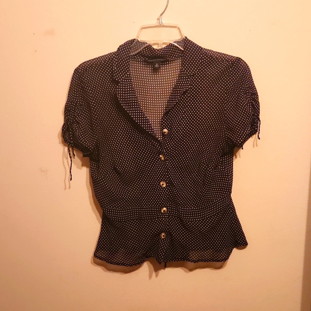 Sheer Banana Republic Polka Dot Blouse